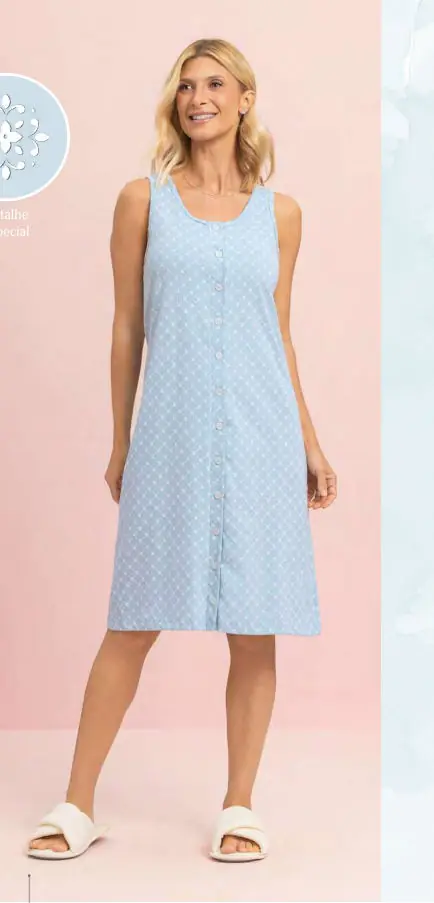 Camisola Regata Aberta — pijama feminino Lua Encantada Verão 2027, ref. 10190019