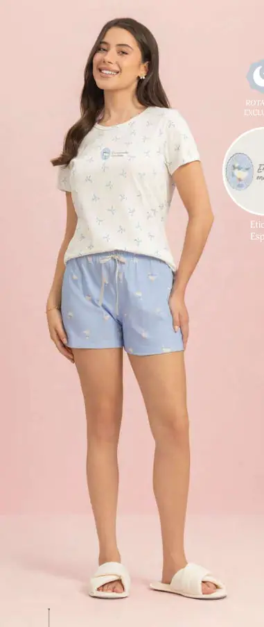 Short Doll Manga Curta — pijama feminino Lua Encantada Verão 2027, ref. 10660322