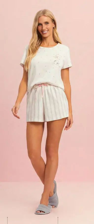 Short Doll Manga Curta — pijama feminino Lua Encantada Verão 2027, ref. 10660325