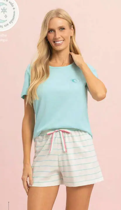 Short Doll Manga Curta — pijama feminino Lua Encantada Verão 2027, ref. 10660332