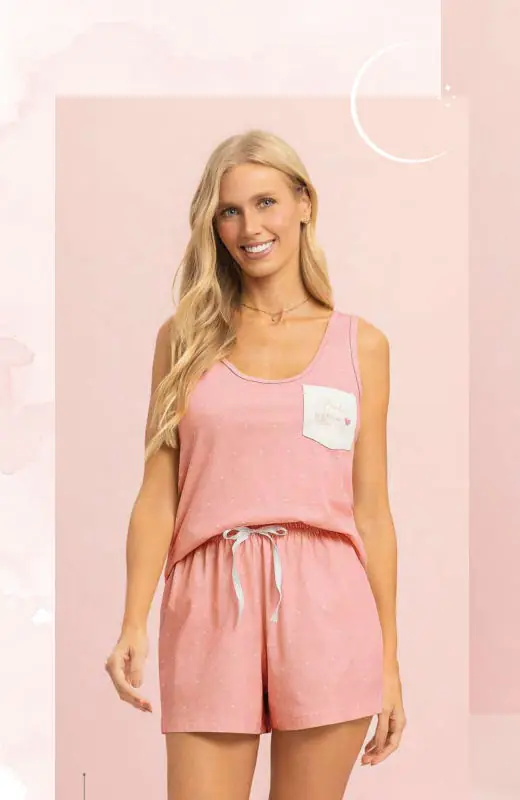 Bermudoll Manga Curta Aberto coleção Simpatia — pijama feminino Lua Encantada Verão 2027, ref. 10950009