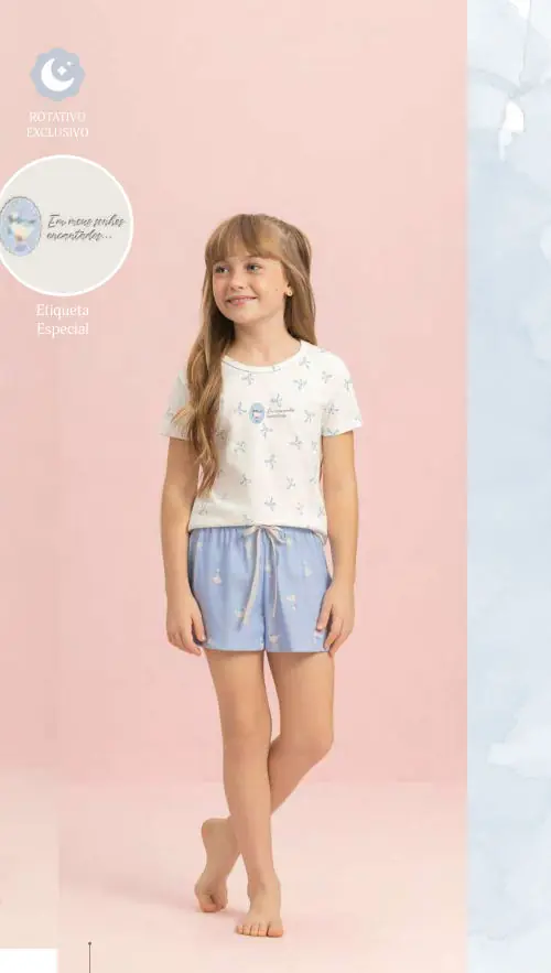 Short Doll Manga Curta — pijama infantil Lua Encantada Verão 2027, ref. 11110162