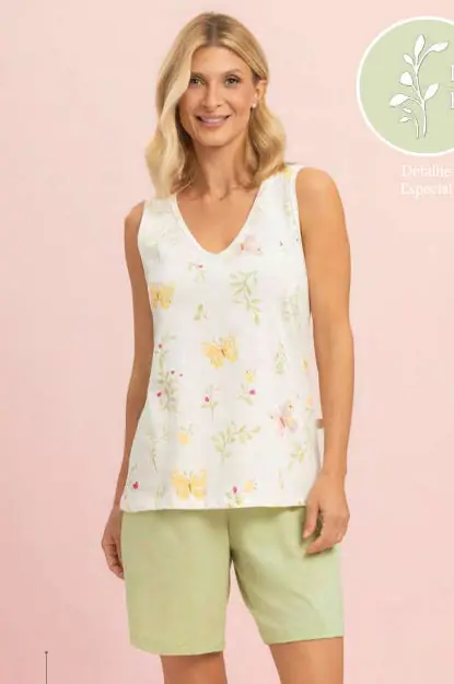 Bermudoll Regata coleção Jardim das Borboletas — pijama feminino Lua Encantada Verão 2027, ref. 16600099