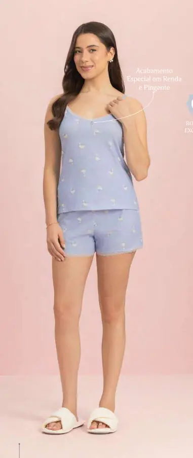 Short Doll Alça — pijama feminino Lua Encantada Verão 2027, ref. 18290233