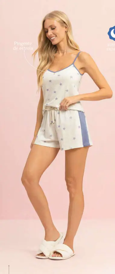 Short Doll Alça — pijama feminino Lua Encantada Verão 2027, ref. 18290236