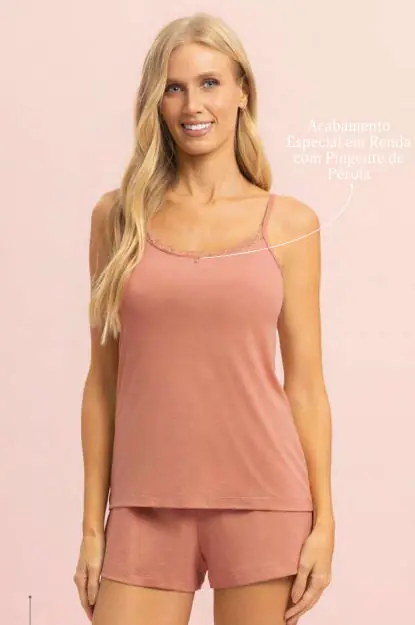 Short Doll Alça coleção Charme — pijama feminino Lua Encantada Verão 2027, ref. 18290237