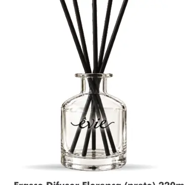Frasco difusor Florença (preto) 220ml — Êvie D’Parfum